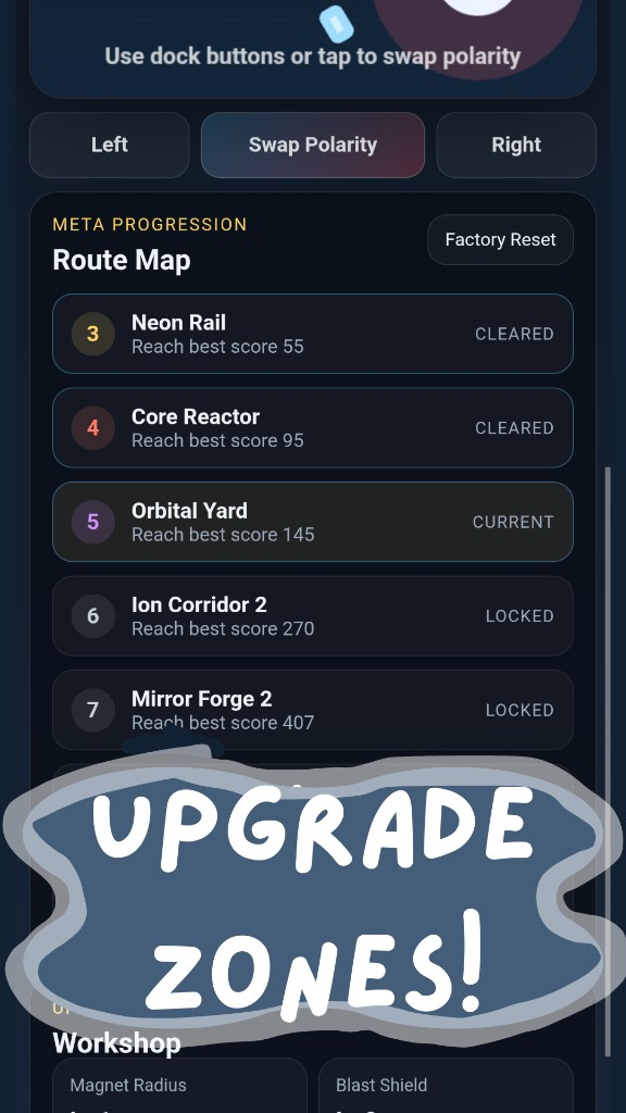 Repel it upgrade zones text